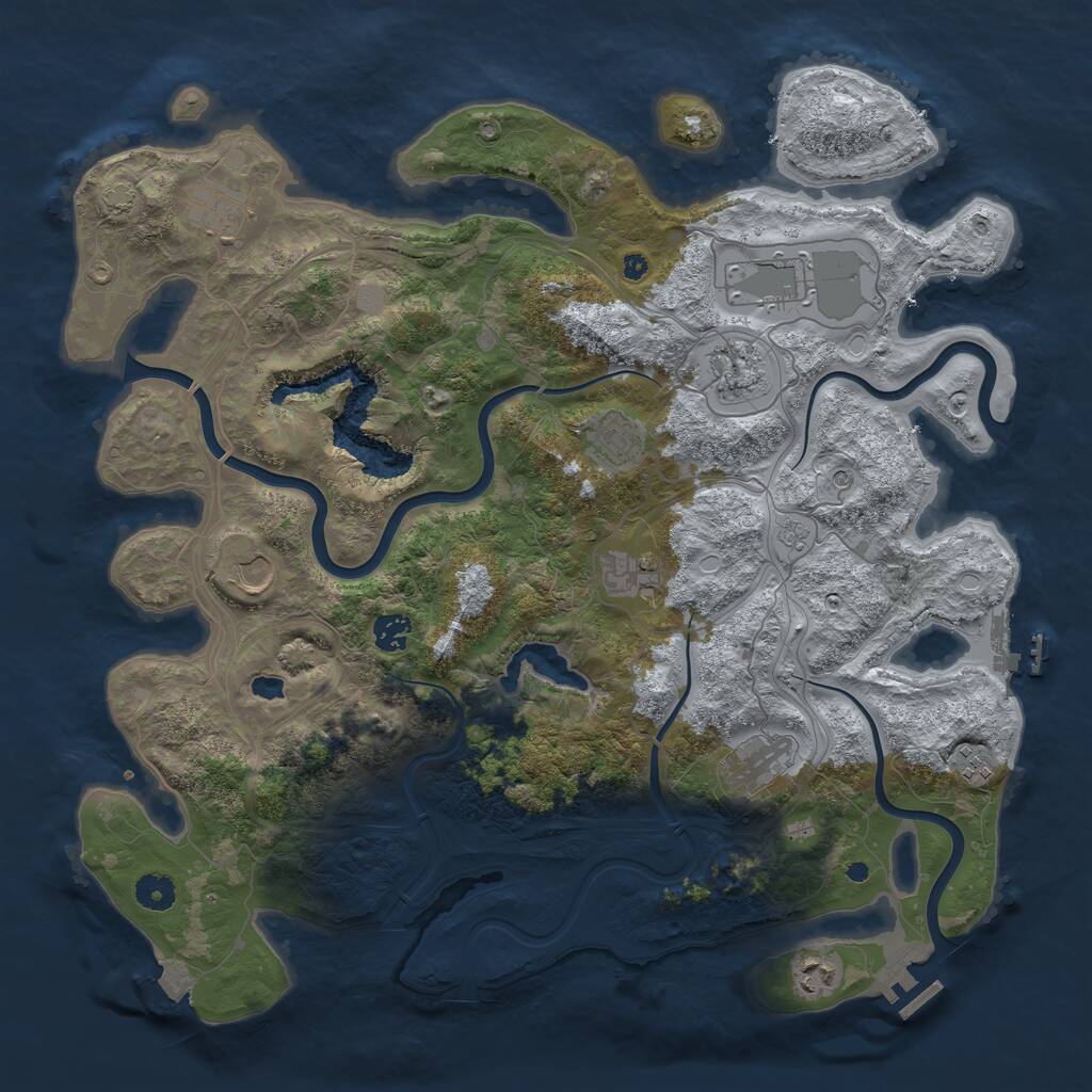 Rust Map: Procedural Map, Size: 4250, Seed: 452783421, 16 Monuments
