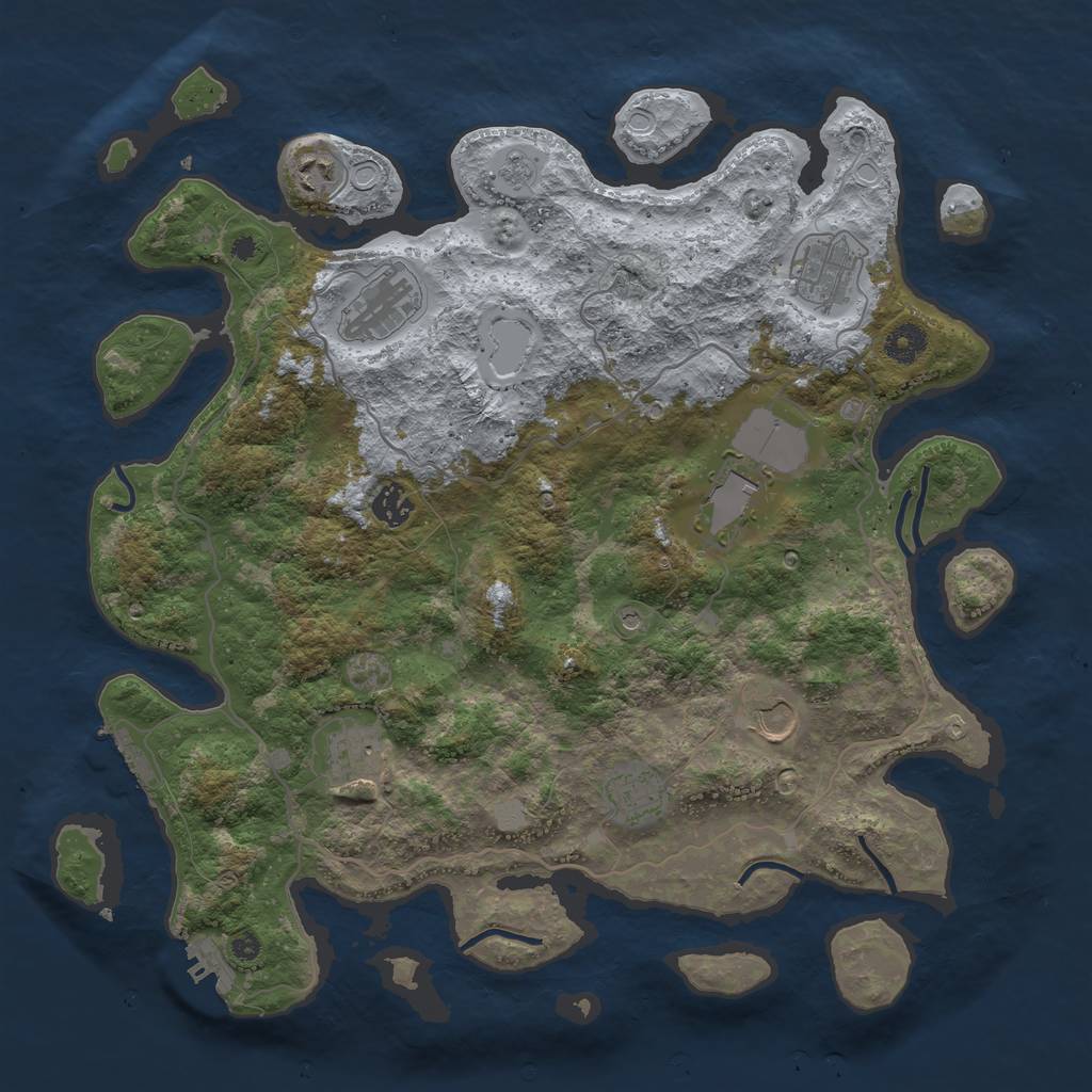 Rust Map: Procedural Map, Size: 4000, Seed: 682816810, 15 Monuments
