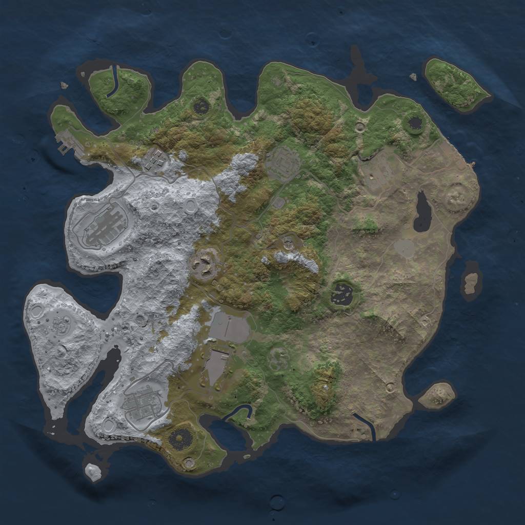 Rust Map: Procedural Map, Size: 3500, Seed: 571775317, 15 Monuments