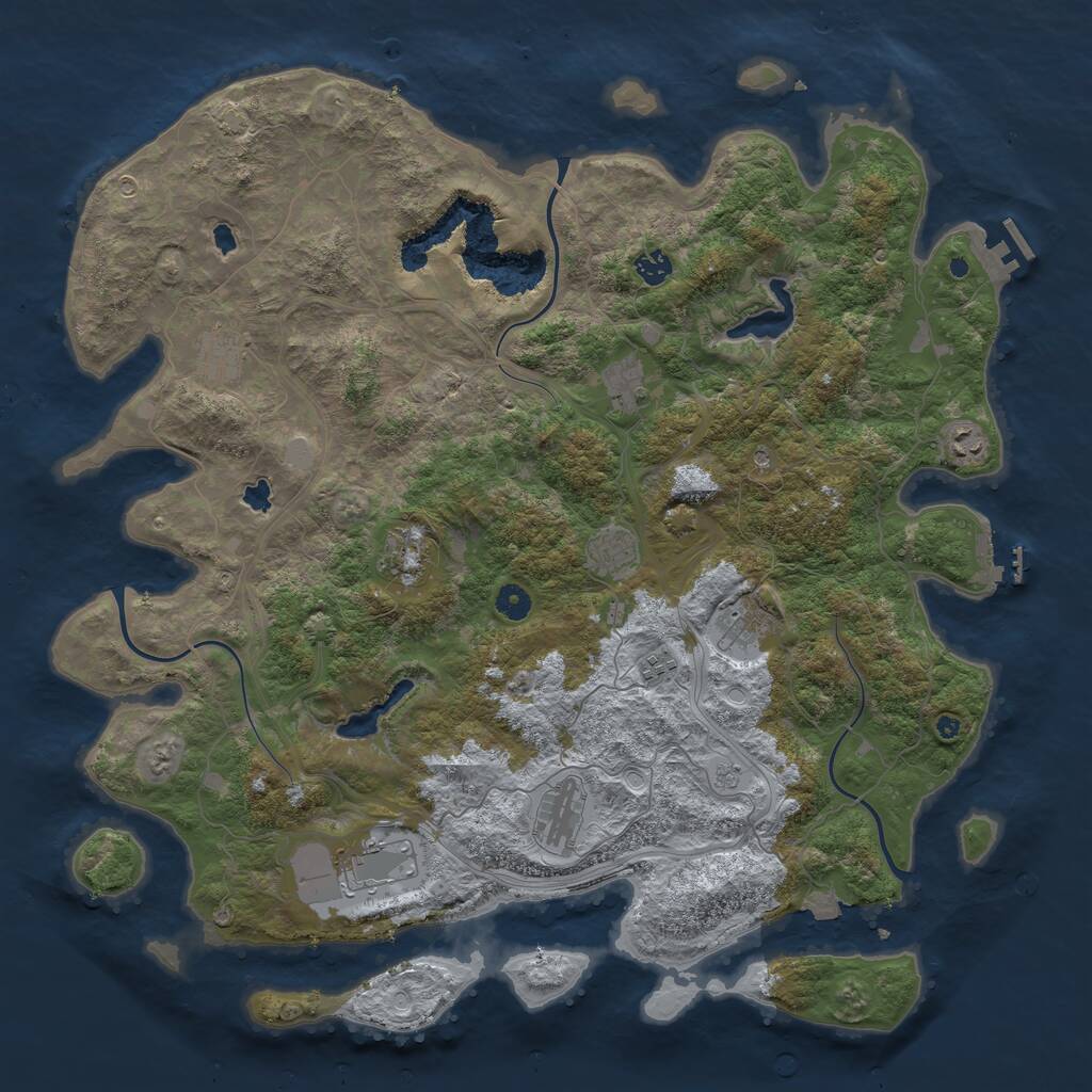 Rust Map: Procedural Map, Size: 4700, Seed: 3458147, 16 Monuments