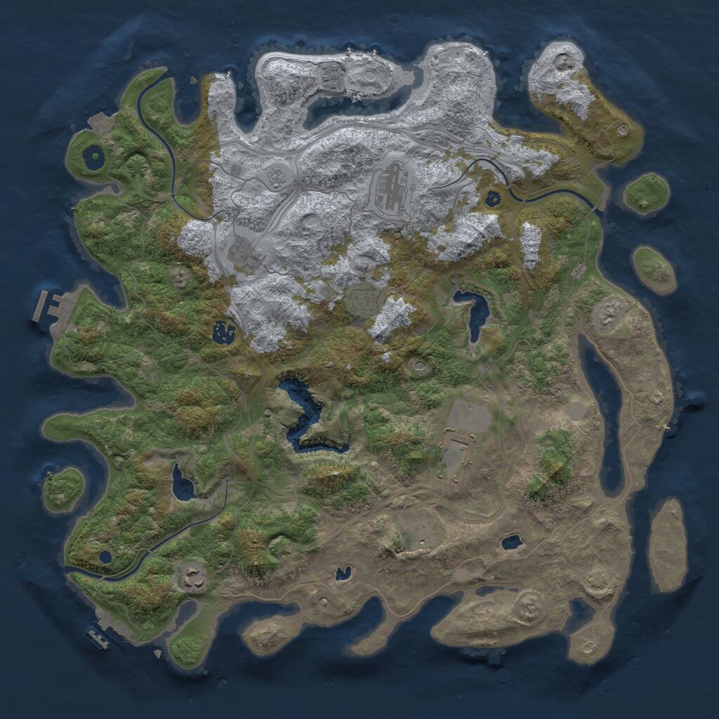 Rust Map: Procedural Map, Size: 4550, Seed: 303, 14 Monuments