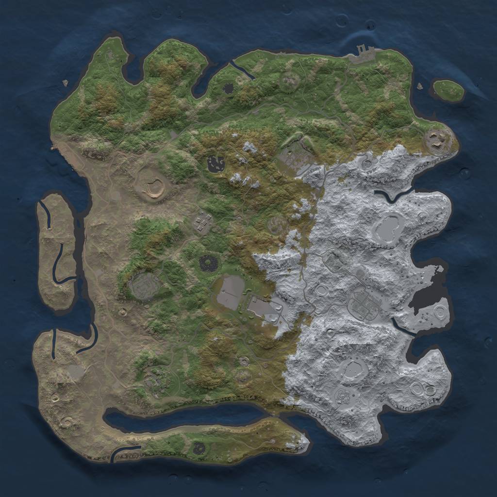 Rust Map: Procedural Map, Size: 4000, Seed: 1661411902, 16 Monuments