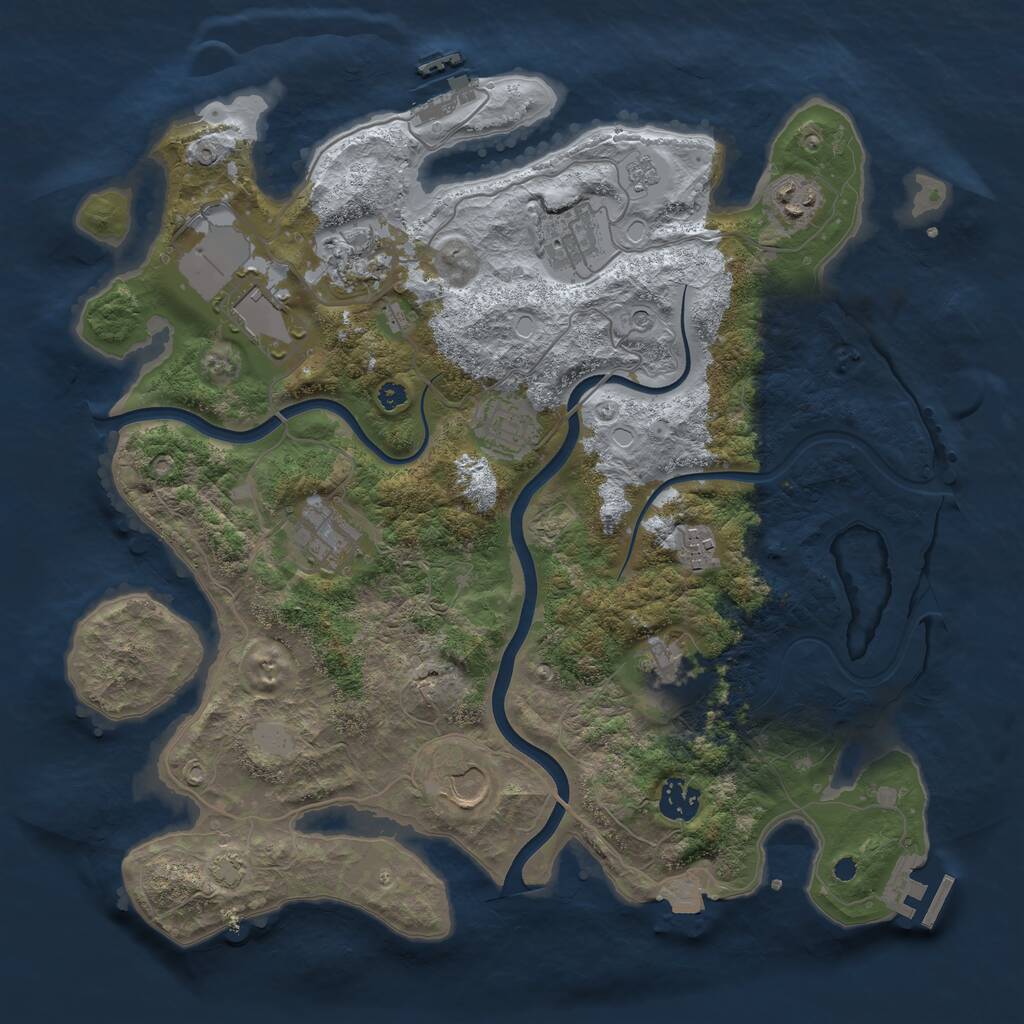 Rust Map: Procedural Map, Size: 3700, Seed: 1144015194, 16 Monuments