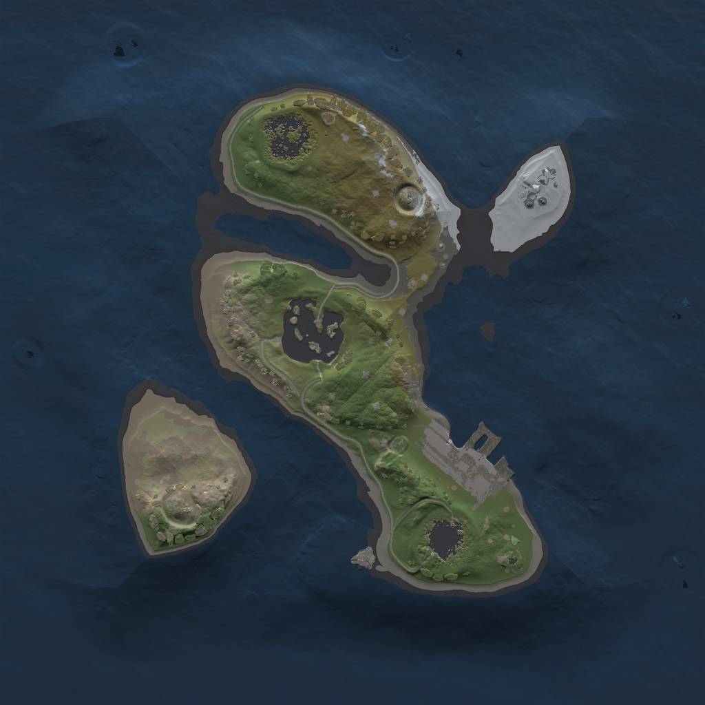 Rust Map: Procedural Map, Size: 1600, Seed: 324448, 5 Monuments