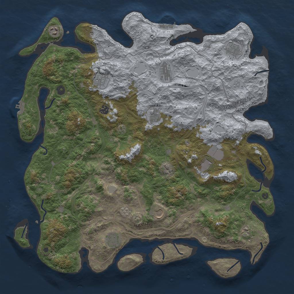 Rust Map: Procedural Map, Size: 4800, Seed: 502455061, 18 Monuments