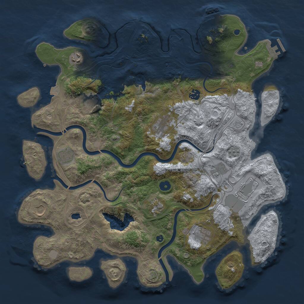 Rust Map: Procedural Map, Size: 4250, Seed: 645869705, 17 Monuments