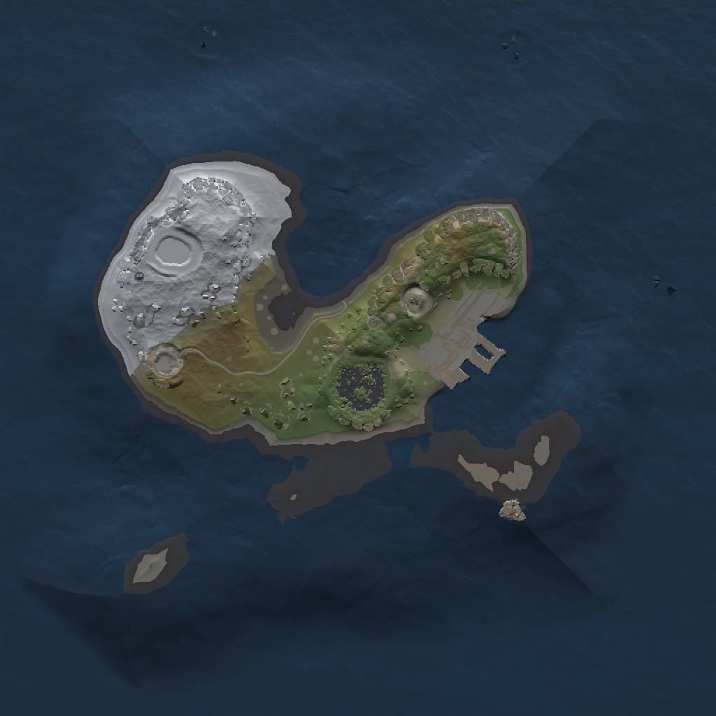 Rust Map: Procedural Map, Size: 1500, Seed: 55555, 4 Monuments