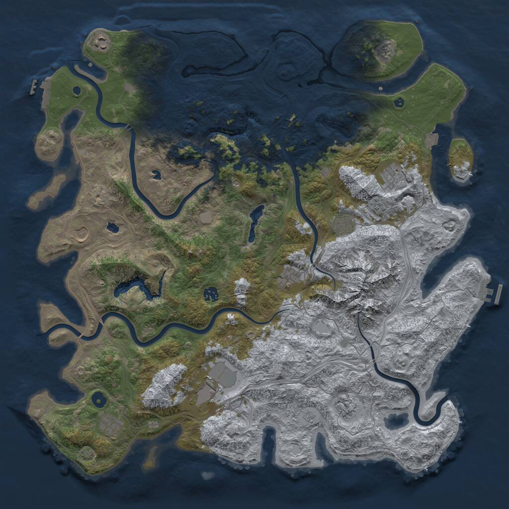 Rust Map: Procedural Map, Size: 5000, Seed: 199799861, 16 Monuments