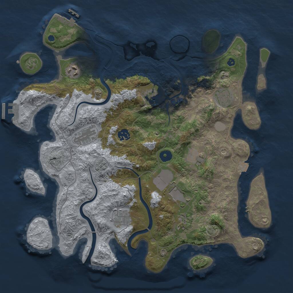 Rust Map: Procedural Map, Size: 3700, Seed: 1549672073, 16 Monuments