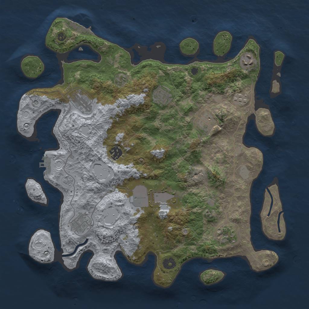 Rust Map: Procedural Map, Size: 3700, Seed: 1549672073, 16 Monuments