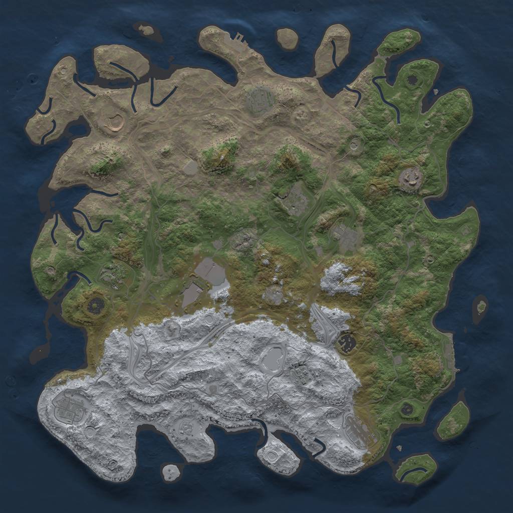 Rust Map: Procedural Map, Size: 4500, Seed: 148368345, 18 Monuments