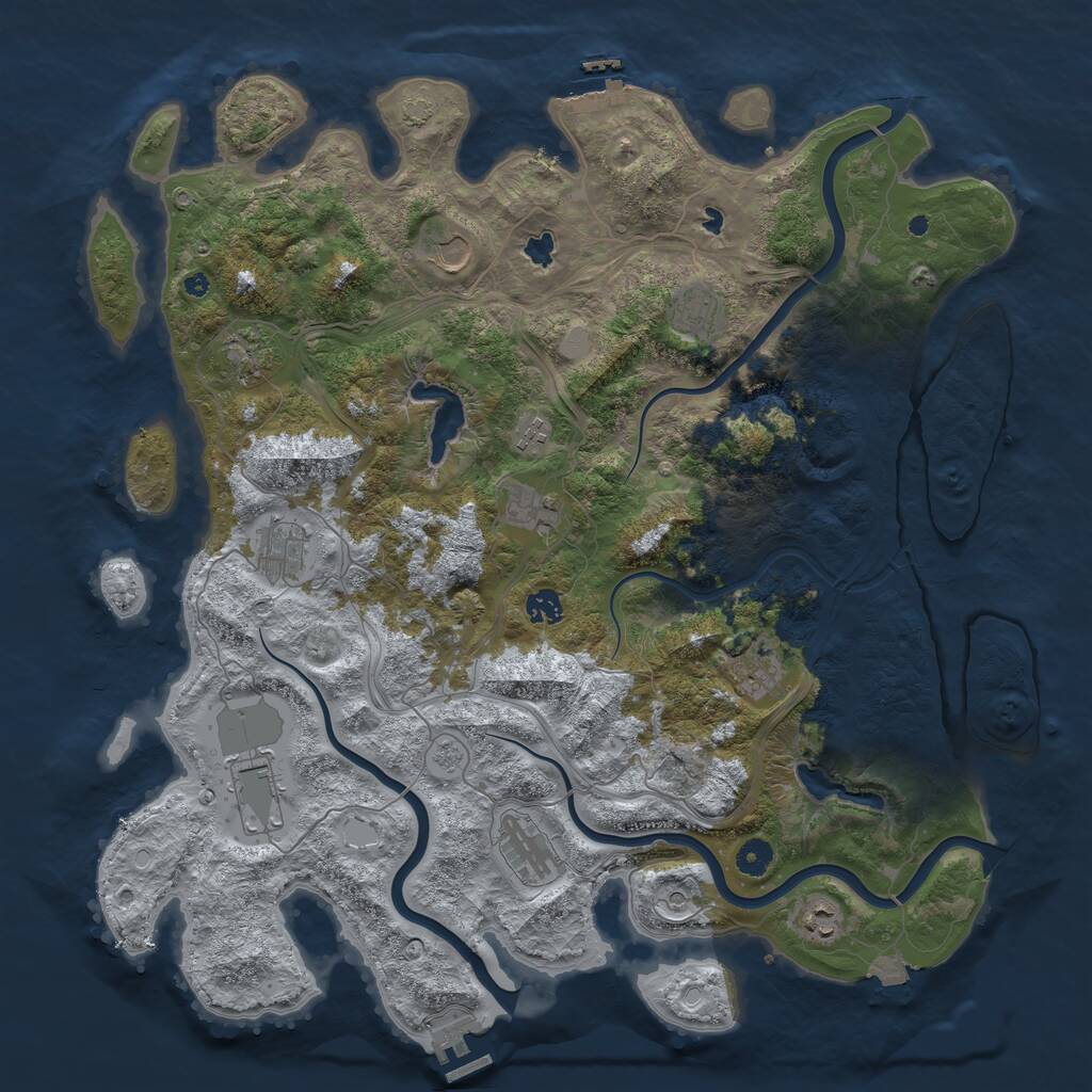 Rust Map: Procedural Map, Size: 4500, Seed: 925909500, 17 Monuments