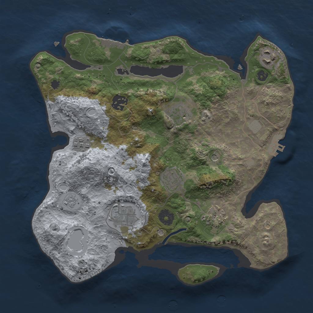 Rust Map: Procedural Map, Size: 3000, Seed: 761578790, 14 Monuments