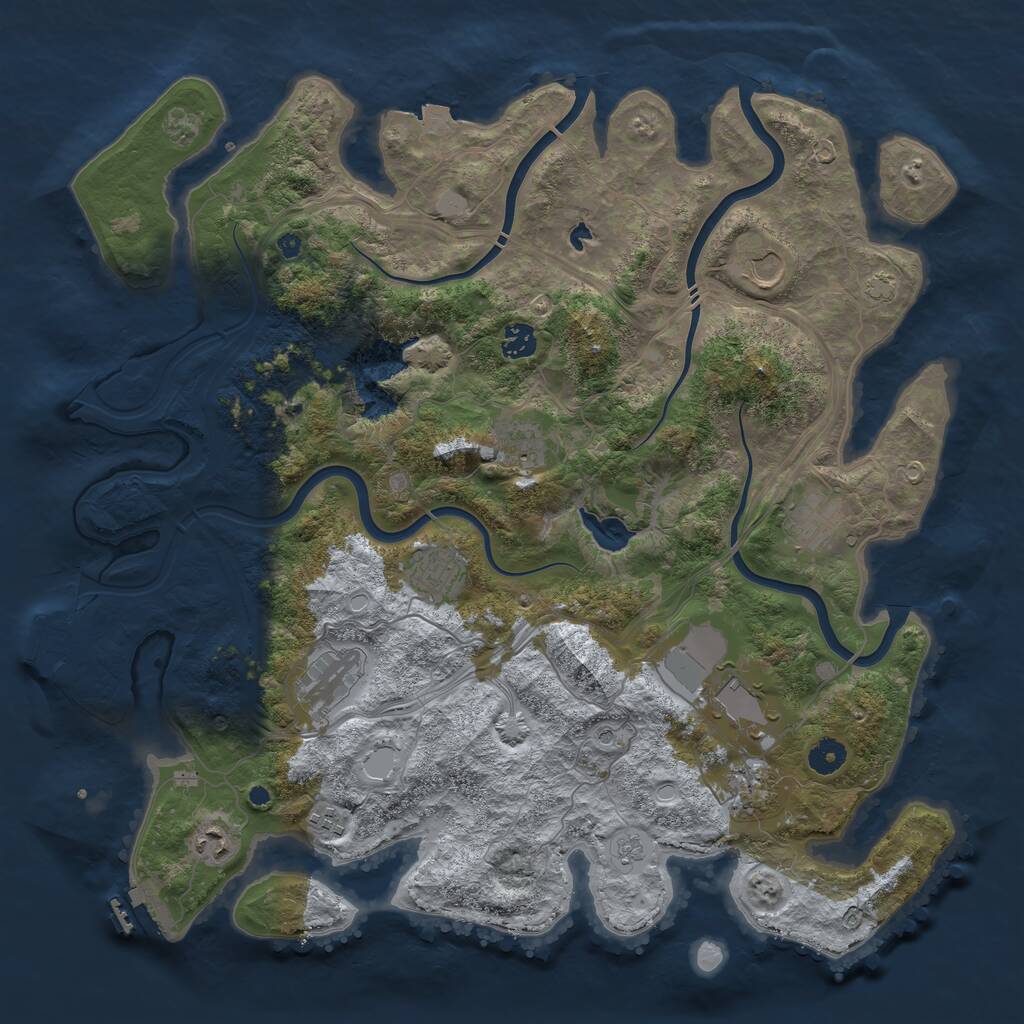 Rust Map: Procedural Map, Size: 4250, Seed: 893079931, 16 Monuments