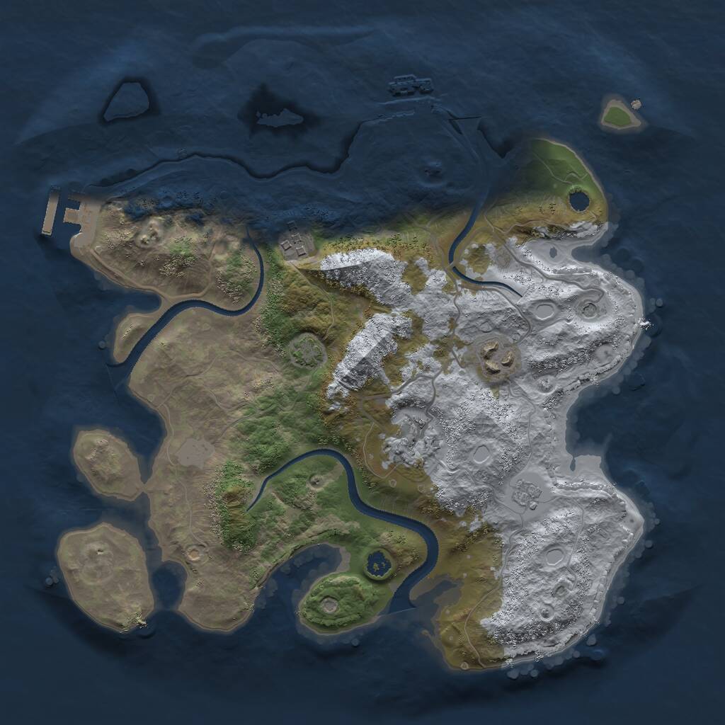 Rust Map: Procedural Map, Size: 3000, Seed: 671646943, 9 Monuments