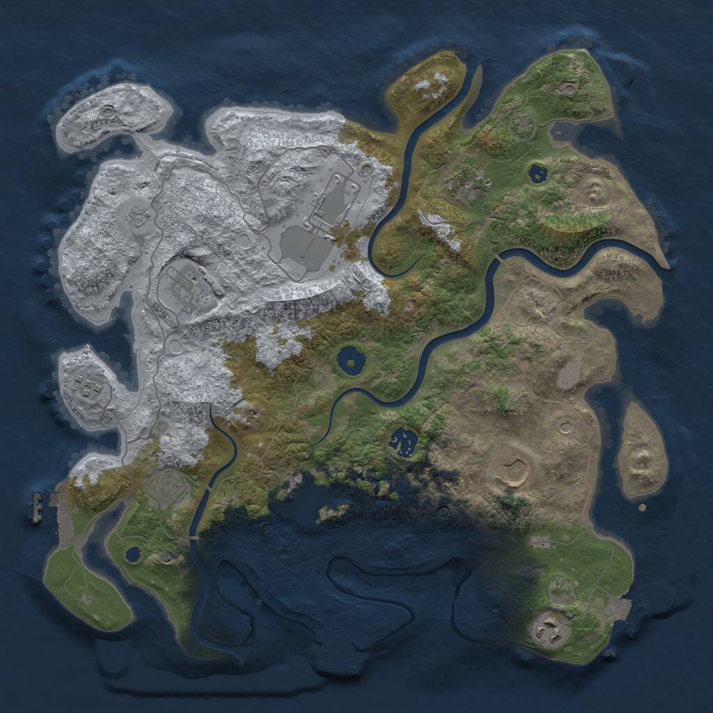 Rust Map: Procedural Map, Size: 3800, Seed: 187201, 15 Monuments