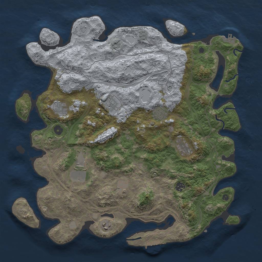 Rust Map: Procedural Map, Size: 4250, Seed: 684136546, 16 Monuments