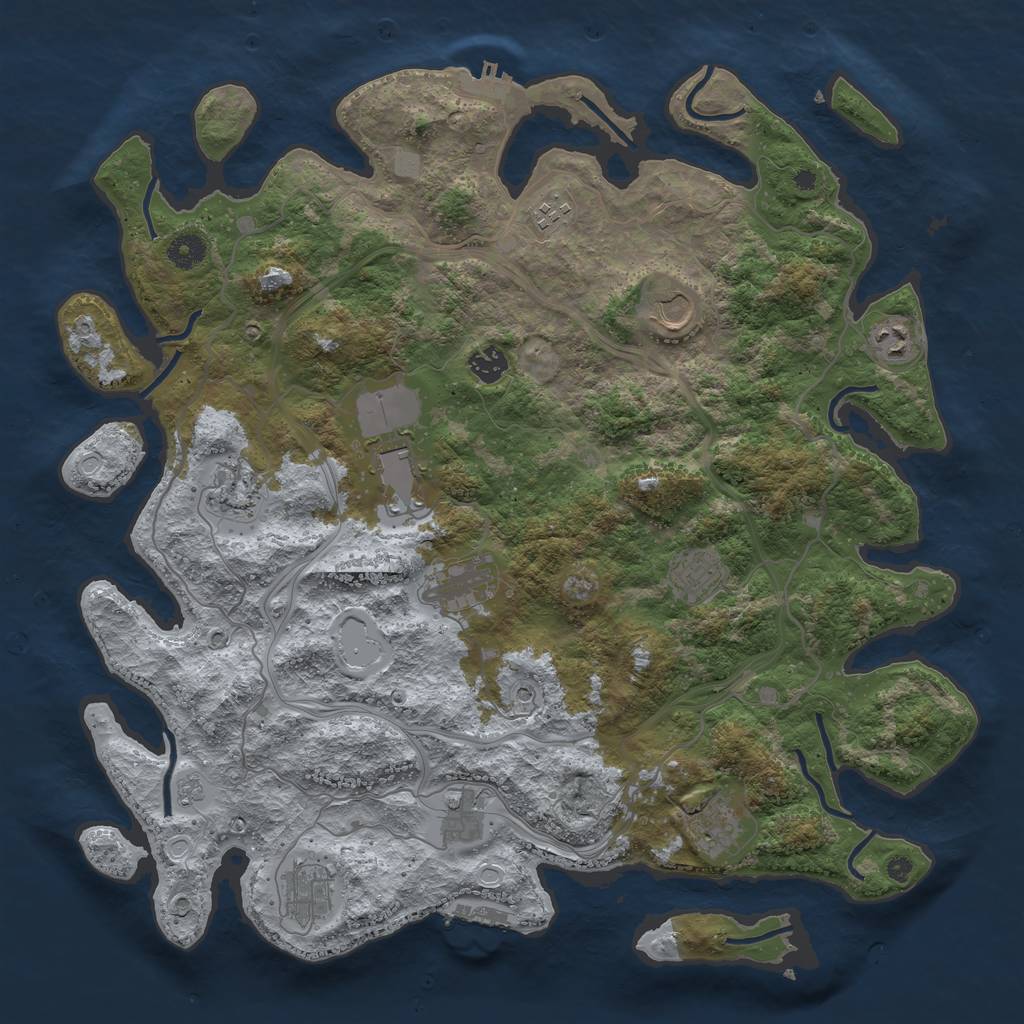 Rust Map: Procedural Map, Size: 4250, Seed: 1675859040, 18 Monuments