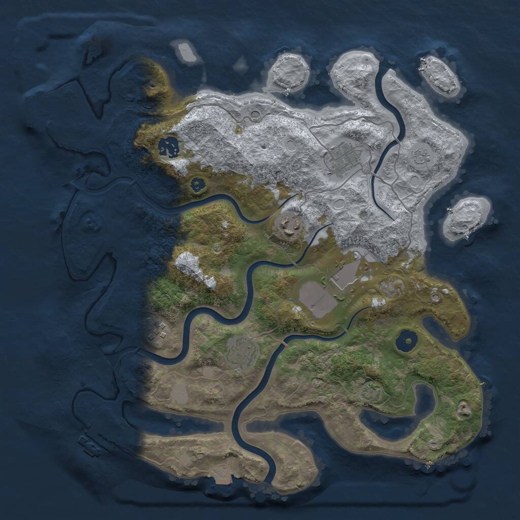 Rust Map: Procedural Map, Size: 3600, Seed: 88008177, 12 Monuments