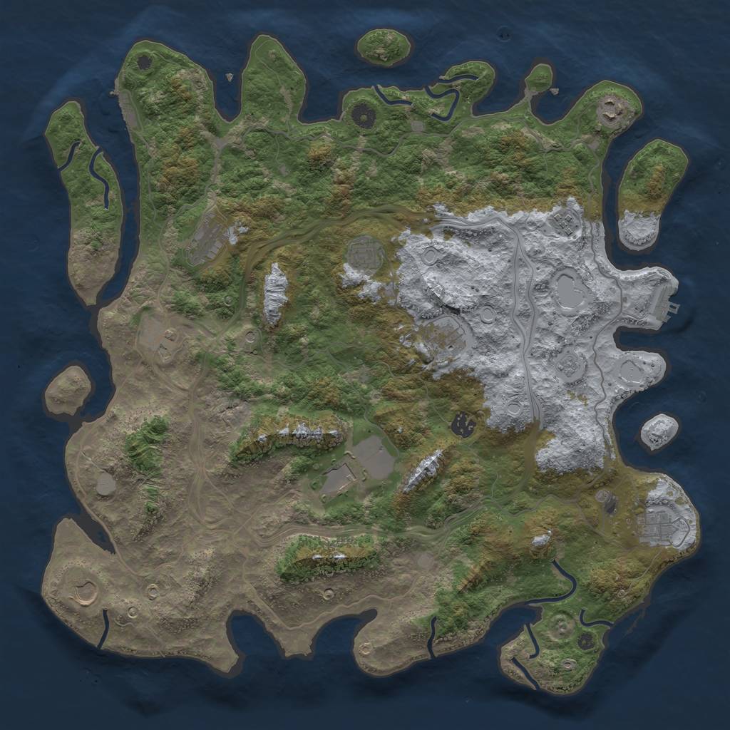 Rust Map: Procedural Map, Size: 4500, Seed: 1647103654, 17 Monuments