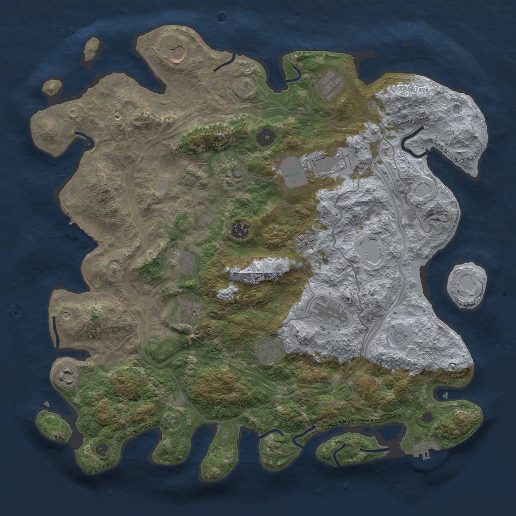 Rust Map: Procedural Map, Size: 4250, Seed: 1306545535, 18 Monuments
