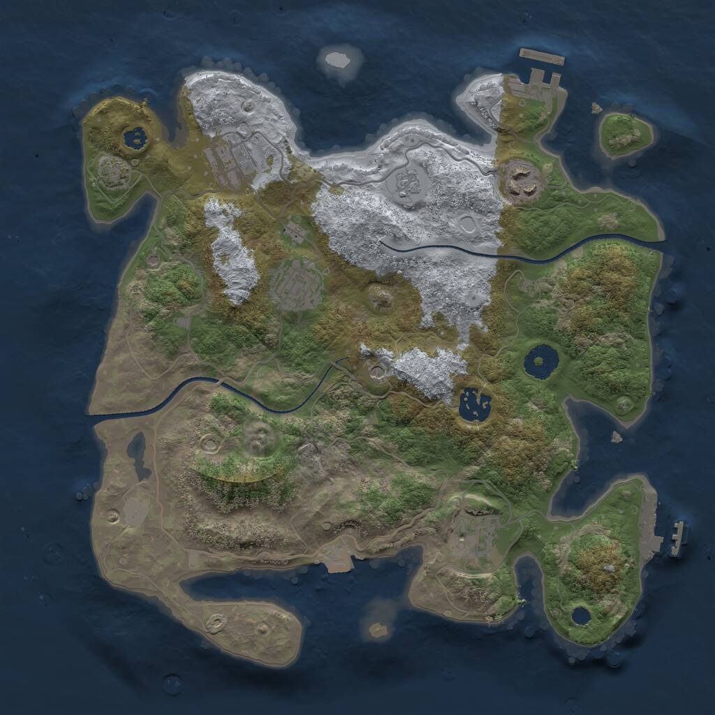 Rust Map: Procedural Map, Size: 3200, Seed: 264495613, 11 Monuments