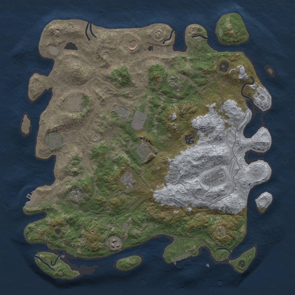 Rust Map: Procedural Map, Size: 4250, Seed: 1611549424, 18 Monuments