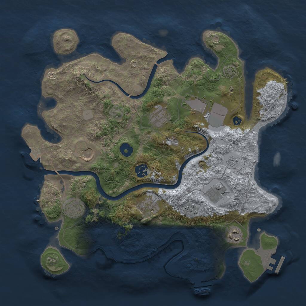 Rust Map: Procedural Map, Size: 3500, Seed: 125632, 15 Monuments