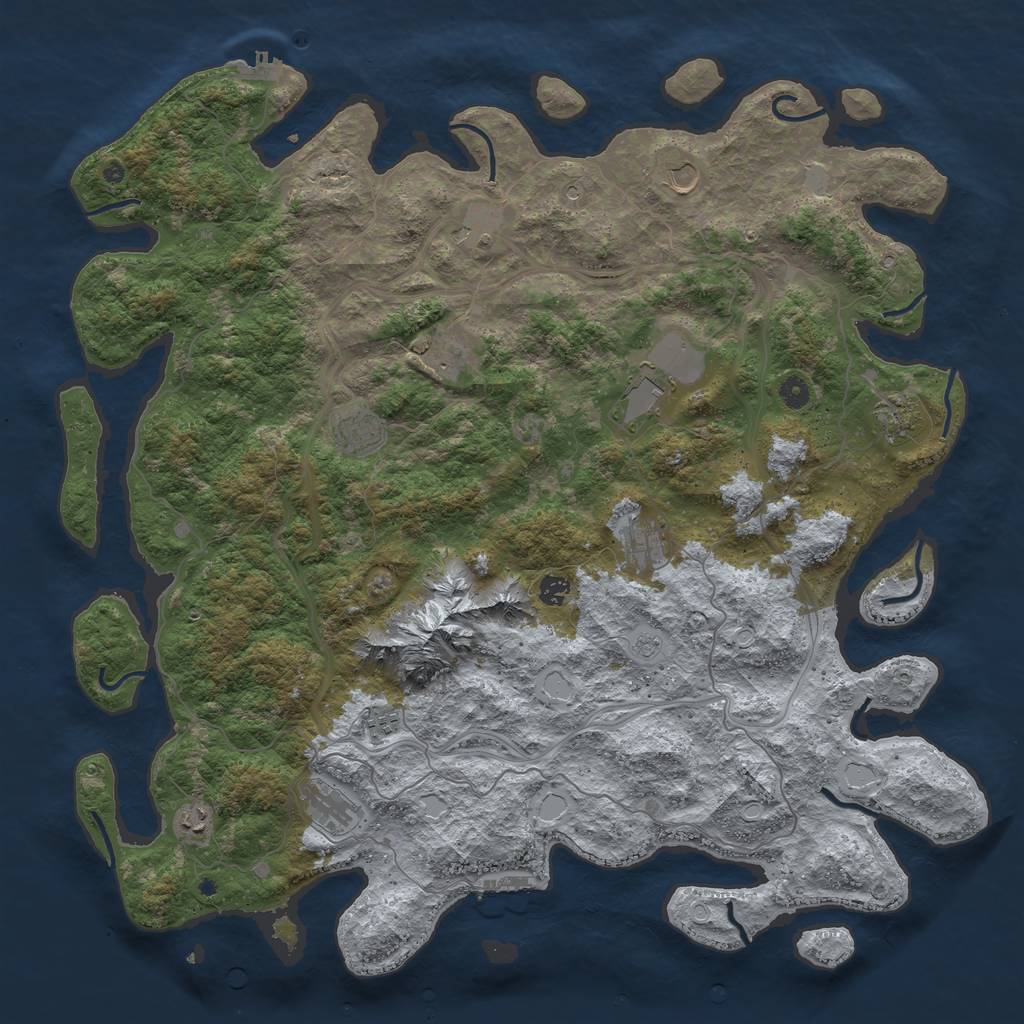 Rust Map: Procedural Map, Size: 5000, Seed: 11618832, 18 Monuments