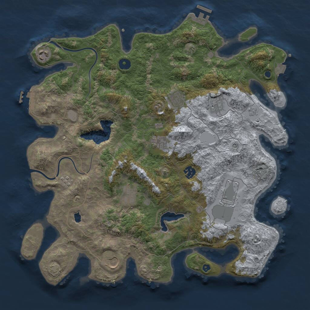 Rust Map: Procedural Map, Size: 4000, Seed: 16733641, 15 Monuments