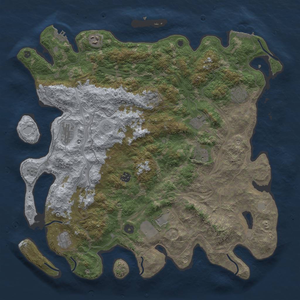 Rust Map: Procedural Map, Size: 4500, Seed: 9775927, 16 Monuments