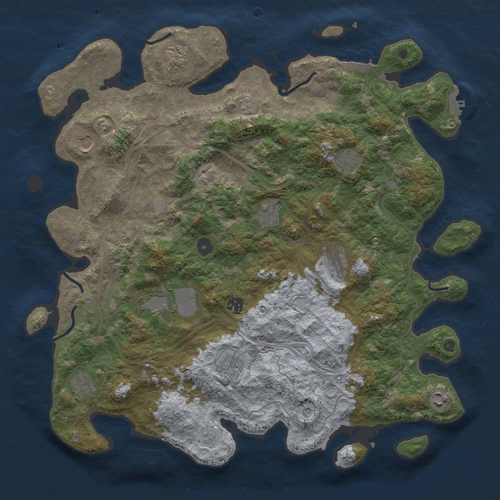 Rust Map: Procedural Map, Size: 4500, Seed: 426453126, 18 Monuments