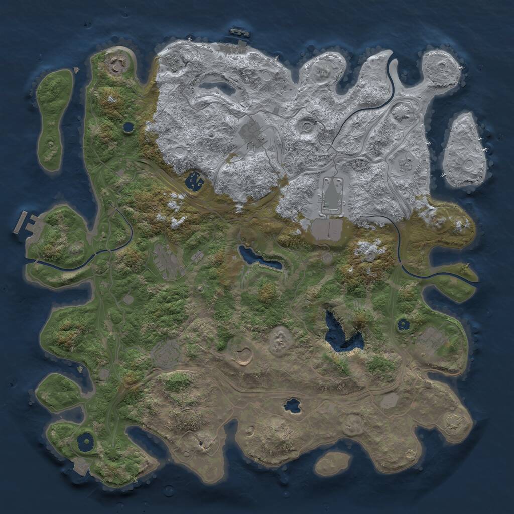 Rust Map: Procedural Map, Size: 4250, Seed: 210687502, 15 Monuments