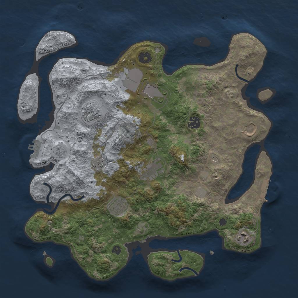 Rust Map: Procedural Map, Size: 3500, Seed: 202153252, 15 Monuments