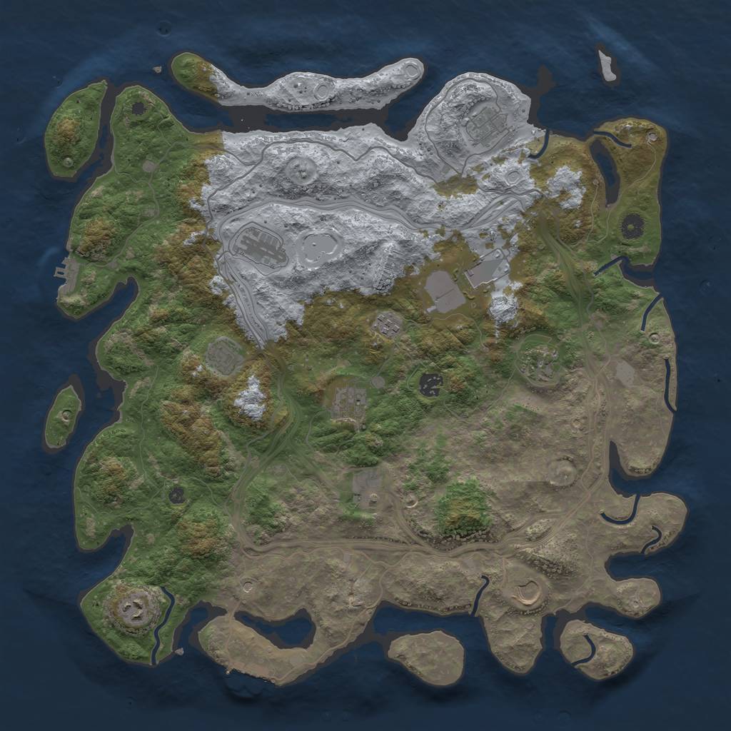 Rust Map: Procedural Map, Size: 4500, Seed: 1022543675, 17 Monuments