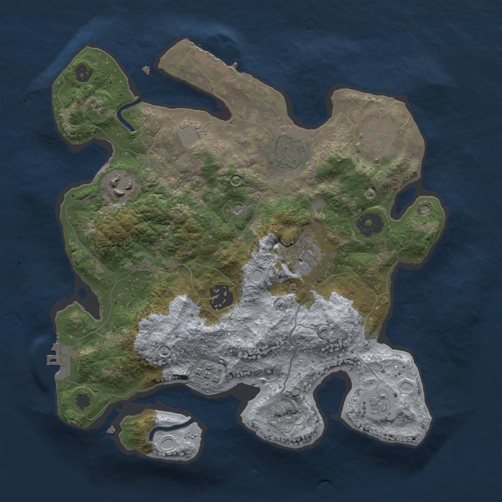 Rust Map: Procedural Map, Size: 3000, Seed: 457726315, 13 Monuments