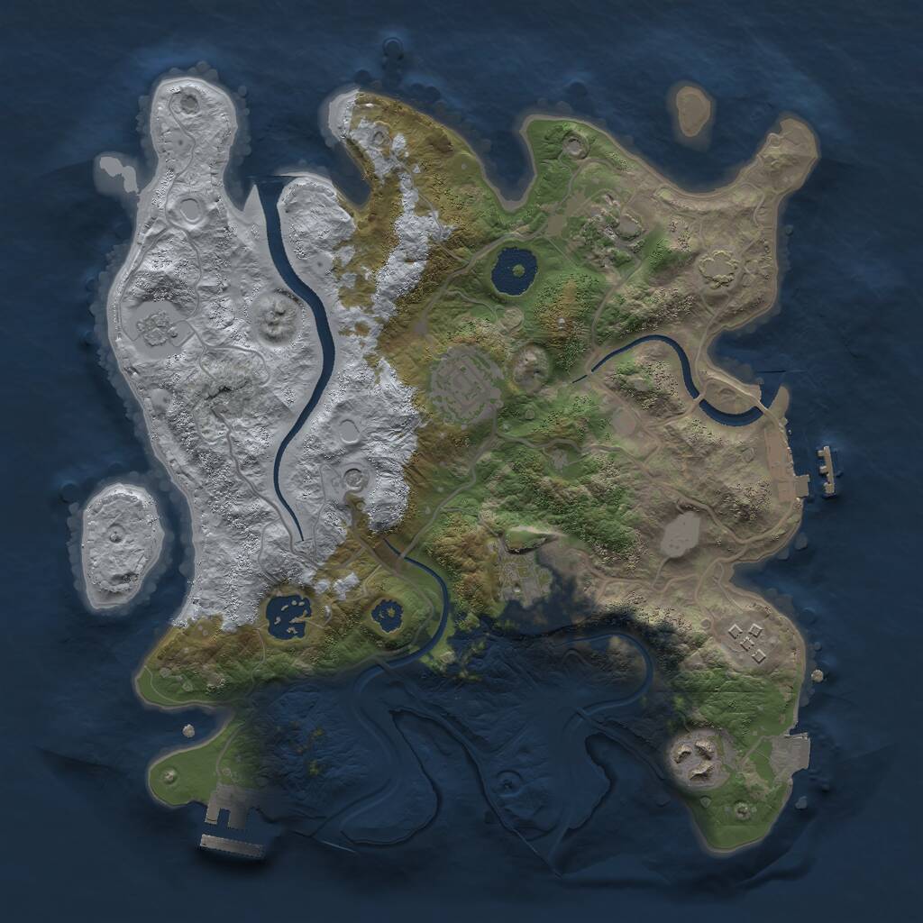 Rust Map: Procedural Map, Size: 3000, Seed: 1367600830, 12 Monuments