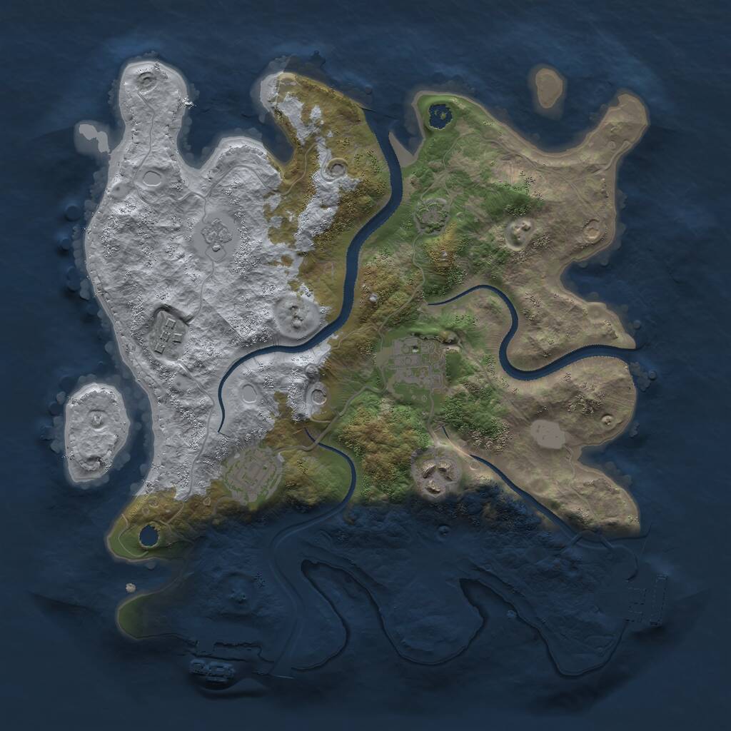 Rust Map: Procedural Map, Size: 3000, Seed: 1367600830, 10 Monuments