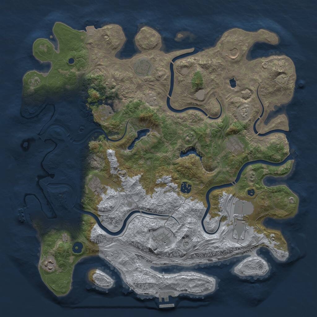 Rust Map: Procedural Map, Size: 4300, Seed: 440087, 16 Monuments