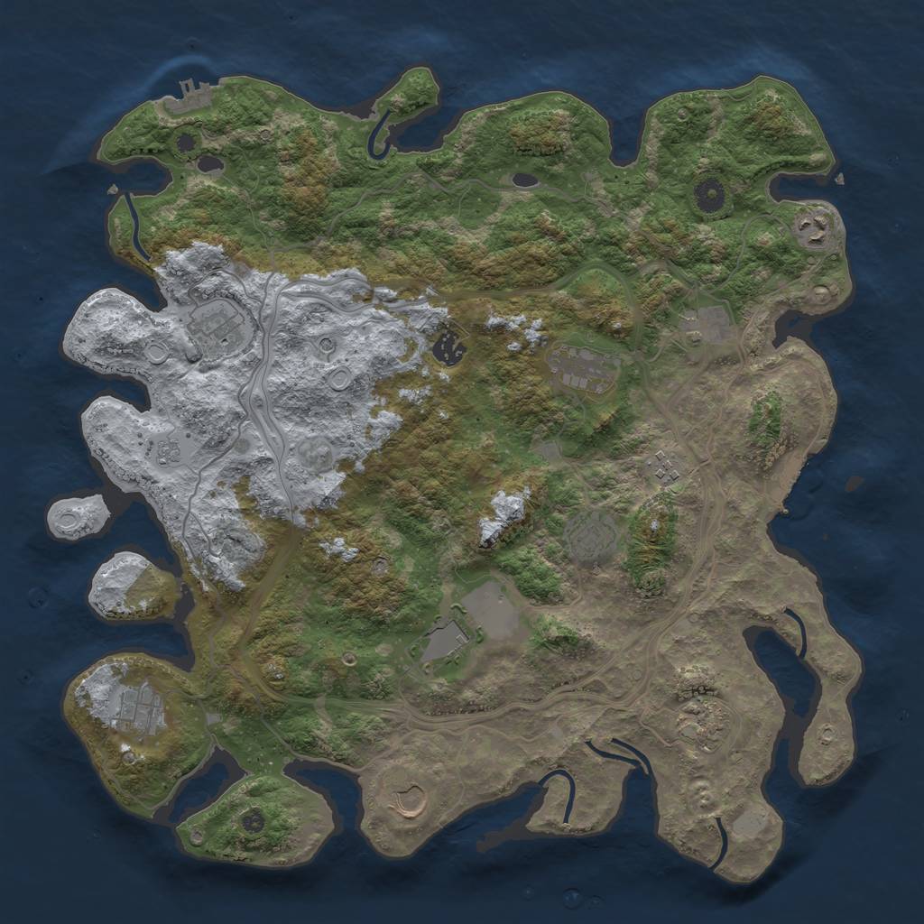 Rust Map: Procedural Map, Size: 4250, Seed: 30666, 18 Monuments