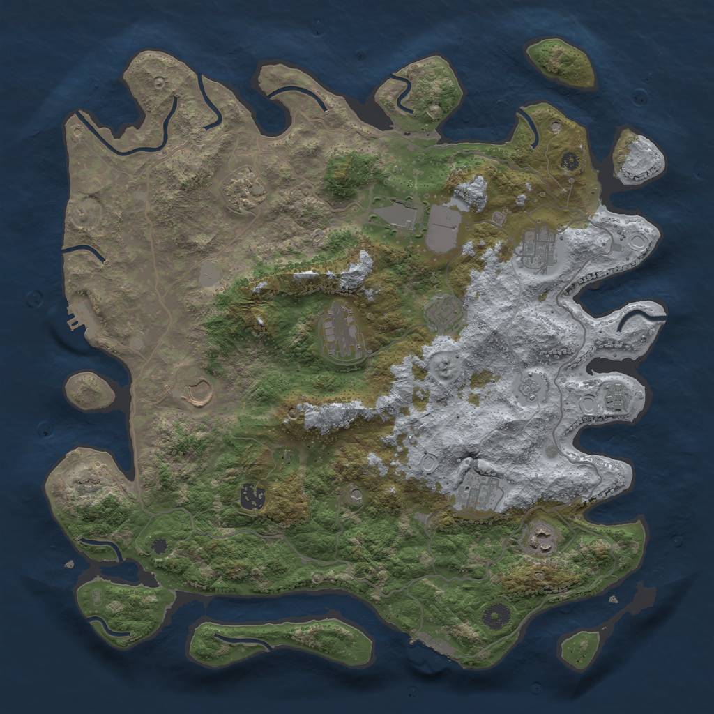 Rust Map: Procedural Map, Size: 4040, Seed: 756741, 17 Monuments