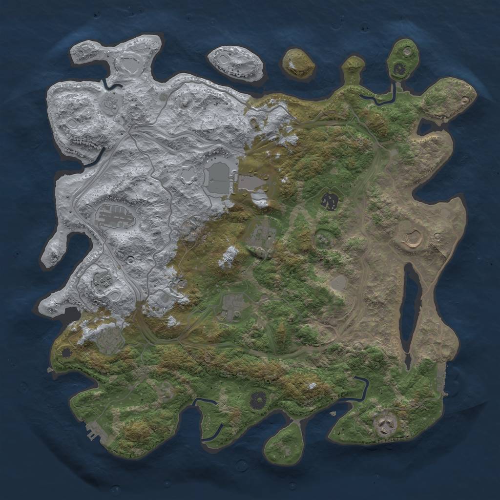 Rust Map: Procedural Map, Size: 4250, Seed: 12682167, 16 Monuments