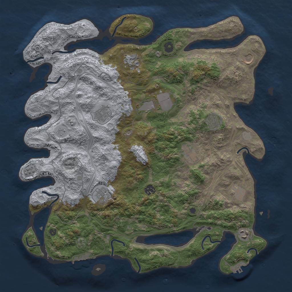 Rust Map: Procedural Map, Size: 4250, Seed: 1865744377, 18 Monuments