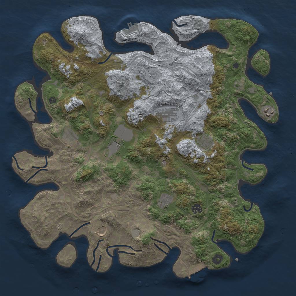 Rust Map: Procedural Map, Size: 4250, Seed: 31542125, 16 Monuments