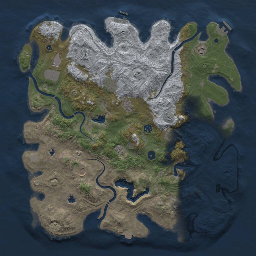 Rust Map: Procedural Map, Size: 4500, Seed: 2053559, 15 Monuments