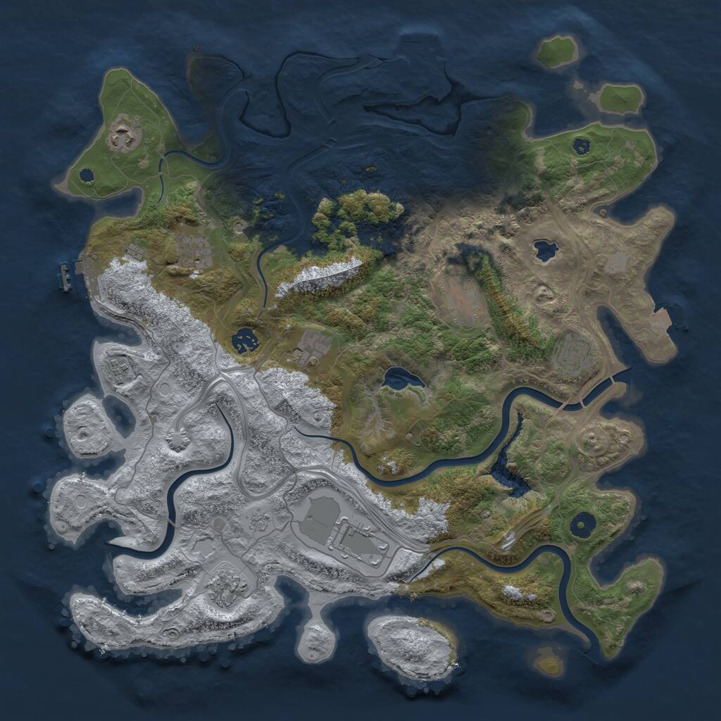 Rust Map: Procedural Map, Size: 4250, Seed: 587151117, 15 Monuments