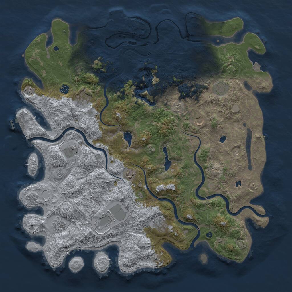 Rust Map: Procedural Map, Size: 4800, Seed: 2080390880, 16 Monuments