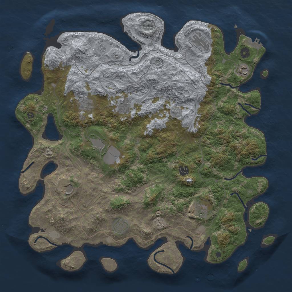 Rust Map: Procedural Map, Size: 4250, Seed: 73464, 16 Monuments