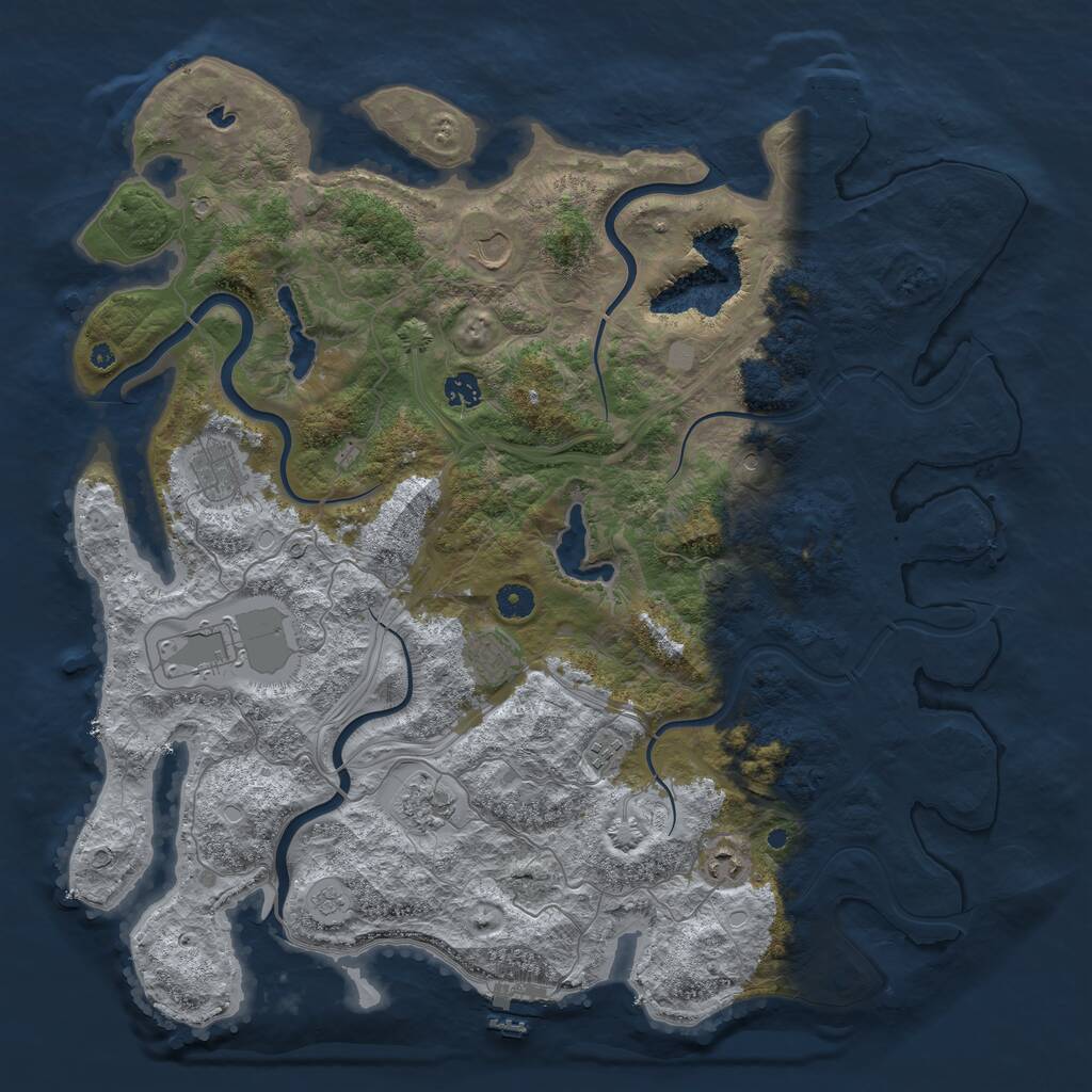 Rust Map: Procedural Map, Size: 4500, Seed: 3765534, 14 Monuments