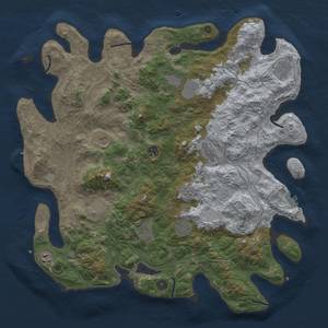 Thumbnail Rust Map: Procedural Map, Size: 4500, Seed: 54592021, 17 Monuments